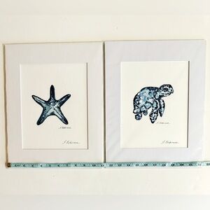 2 Signed Sveta Osborne Sea Life prints.Unframed with matting.